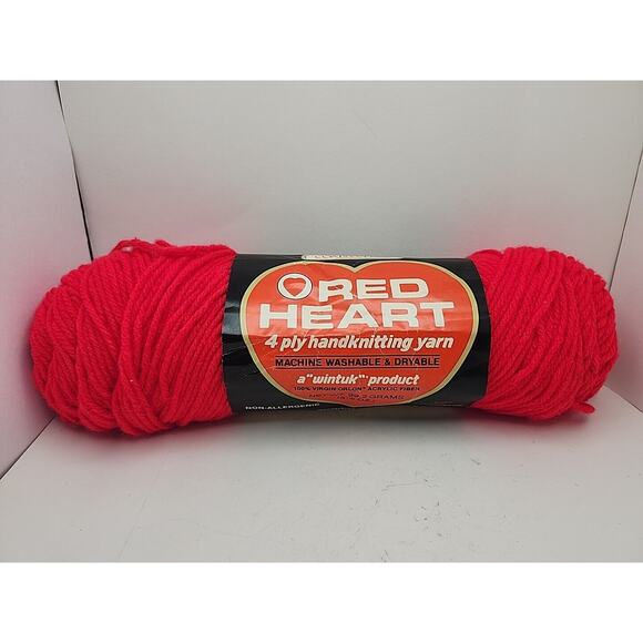 Partial Skein Red Heart Wintuk Worsted Yarn 100% Orlon Acrylic 4 PLY Jockey Red - Picture 1 of 7